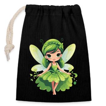 Beautiful Fairy Fairy - Enchant your heart - Closable cotton gift bag (14x20cm) - black - Front