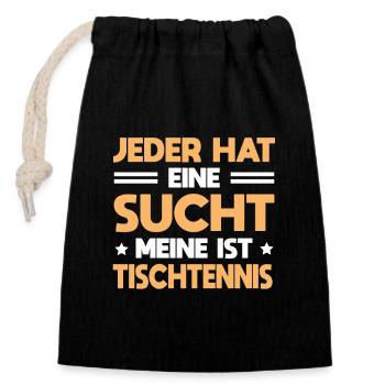 Tischtennis Spieler Match Sucht Tischtennisspielen - Verschließbarer Geschenkbeutel aus Baumwolle (14x20cm) - Schwarz - Vorne