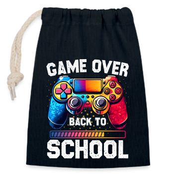 Game Over Back To School Lustiger erster Schultag - Verschließbarer Geschenkbeutel aus Baumwolle (14x20cm) - Navy - Vorne