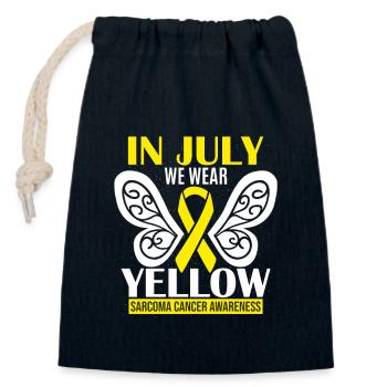 Sarcoma Cancer Awareness - Closable cotton gift bag (14x20cm) - navy - Front