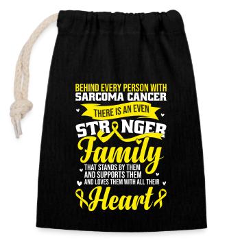 Sarcoma Cancer Support - Closable cotton gift bag (14x20cm) - black - Front