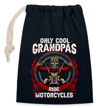 Cool Opa Biker - Verschließbarer Geschenkbeutel aus Baumwolle (14x20cm) - Navy - Vorne