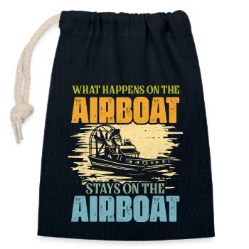 What Happens On The Airboat Stays On The Airboat C - Closable cotton gift bag (14x20cm) - navy - Front