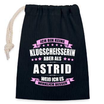 Name Astrid Vorname Klugscheisserin Namenstag - Verschließbarer Geschenkbeutel aus Baumwolle (14x20cm) - Navy - Vorne