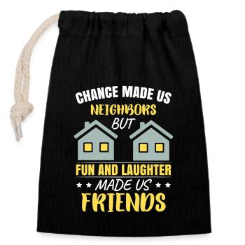 Neighbor Friends Neighborhood - Closable cotton gift bag (14x20cm) - black - Front