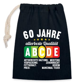 Lebensmittelampel Score 60 Jahre 60 Geburtstag - Verschließbarer Geschenkbeutel aus Baumwolle (14x20cm) - Navy - Vorne