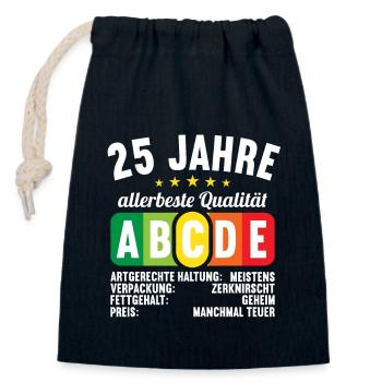 Lebensmittelampel Score 25 Jahre 25 Geburtstag - Verschließbarer Geschenkbeutel aus Baumwolle (14x20cm) - Navy - Vorne