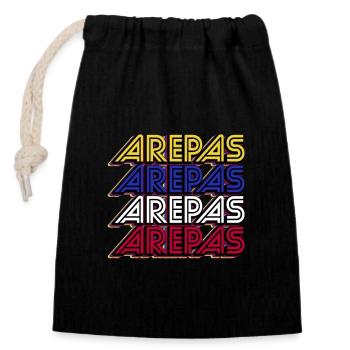 Venezuela Traditional South American Arepas - Closable cotton gift bag (14x20cm) - black - Front