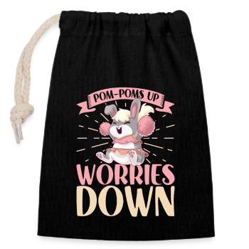 Tenue de pom-pom girl - Sac cadeau en coton avec cordon (14 x 20 cm) - noir - Devant