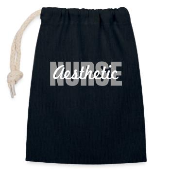 Aesthetic Nurses Font - Closable cotton gift bag (14x20cm) - navy - Front