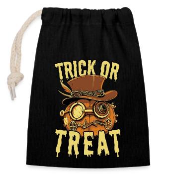 Truc ou friandise: Cool Steampunk Halloween Pumpkin - Sac cadeau en coton avec cordon (14 x 20 cm) - noir - Devant