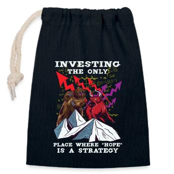 Börsenhändler Forex Trader Investor Trading - Verschließbarer Geschenkbeutel aus Baumwolle (14x20cm) - Navy - Vorne