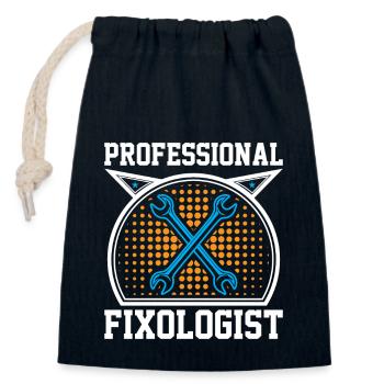 Réparologue professionnel - Sac cadeau en coton avec cordon (14 x 20 cm) - bleu marine - Devant