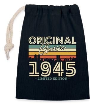 Vintage Geburtstagsgeschenk 1945 78/79 Jahre - Verschließbarer Geschenkbeutel aus Baumwolle (14x20cm) - Navy - Vorne