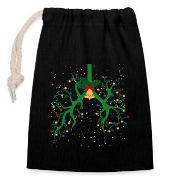 Beatmungstherapie Lunge Christmas String Light - Verschließbarer Geschenkbeutel aus Baumwolle (14x20cm) - Schwarz - Vorne