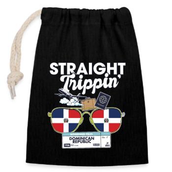 Straight Trippin' République Dominicaine Vacances - Sac cadeau en coton avec cordon (14 x 20 cm) - noir - Devant