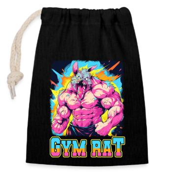 Gym Council Bodybuilding Weight Training Fun Fitness - Closable cotton gift bag (14x20cm) - black - Front