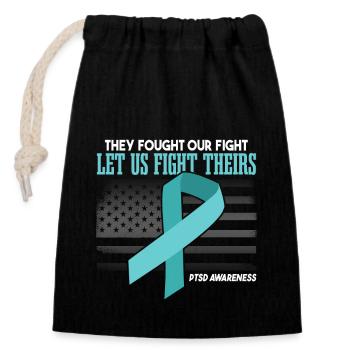 PTSD Awareness - Closable cotton gift bag (14x20cm) - black - Front