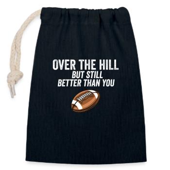 Funny Over The Hill Funny Football Player Retired - Closable cotton gift bag (14x20cm) - navy - Front