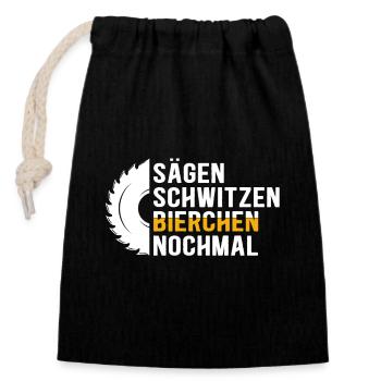 Schreiner Holz Bauarbeiter Tischler Handwerker - Verschließbarer Geschenkbeutel aus Baumwolle (14x20cm) - Schwarz - Vorne
