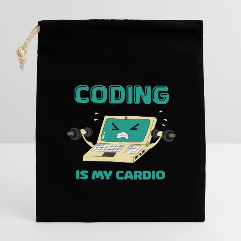 Programmer Coding Fitness Funny Computer Scientist Closable cotton gift bag (14x20cm)