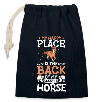 Mein Lieblingsplatz - Quarter Horse - Verschließbarer Geschenkbeutel aus Baumwolle (14x20cm) - Navy - Vorne