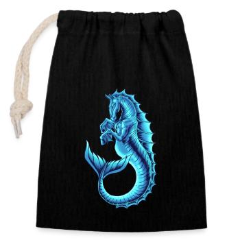 Mythologie écossaise - Chaque Uisge - Sac cadeau en coton avec cordon (14 x 20 cm) - noir - Devant