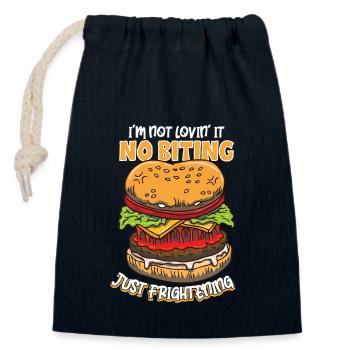Horror Burgers Fast-Food Halloween Nourriture effrayante Monste - Sac cadeau en coton avec cordon (14 x 20 cm) - bleu marine - Devant