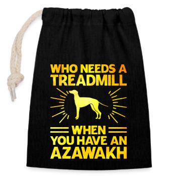Azawakh Hundebesitzer Arabischer Windhund Tuareg Sloughi - Verschließbarer Geschenkbeutel aus Baumwolle (14x20cm) - Schwarz - Vorne