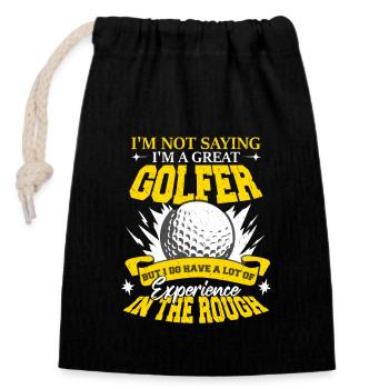Ich bin ein großartiger Golfer - Verschließbarer Geschenkbeutel aus Baumwolle (14x20cm) - Schwarz - Vorne