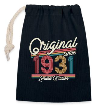 Vintage 1931 Geburtstagsgeschenk - Verschließbarer Geschenkbeutel aus Baumwolle (14x20cm) - Navy - Vorne