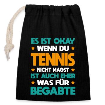 Tennis Für Begabte Tennisspieler Tennismatch - Verschließbarer Geschenkbeutel aus Baumwolle (14x20cm) - Schwarz - Vorne