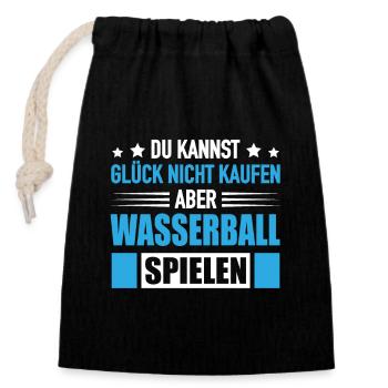 Wasserballspieler Glück Kaufen Wasserball Geschenk - Verschließbarer Geschenkbeutel aus Baumwolle (14x20cm) - Schwarz - Vorne