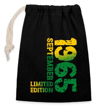 1965 September Limited Edition 58th Birthday Deco - Closable cotton gift bag (14x20cm) - black - Front