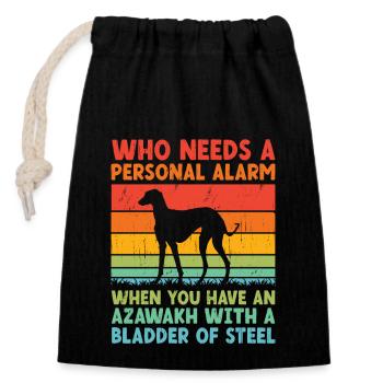 Azawakh Dog Owner Arabian Greyhound Tuareg Sloughi - Sac cadeau en coton avec cordon (14 x 20 cm) - noir - Devant