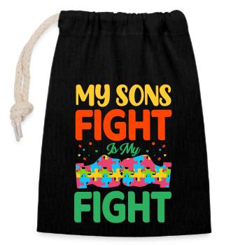 Autism Autistic - Closable cotton gift bag (14x20cm) - black - Front