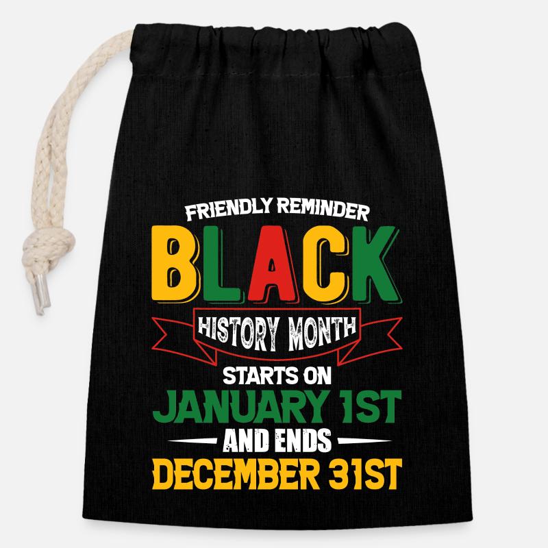Black History Month Black History - Closable cotton gift bag (14x20cm) - black