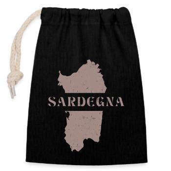 Italien Sardinien Insel Urlaub Spruch Mittelmeer - Verschließbarer Geschenkbeutel aus Baumwolle (14x20cm) - Schwarz - Vorne