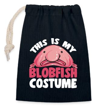 Blob fish - Closable cotton gift bag (14x20cm) - navy - Front
