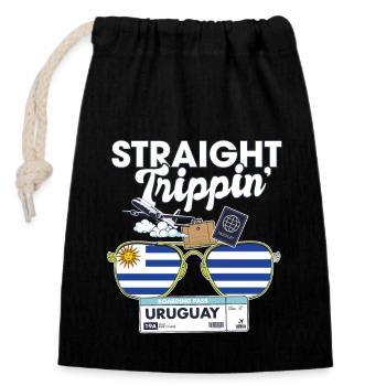 Straight Trippin' Uruguay Vacation Tour Travel - Verschließbarer Geschenkbeutel aus Baumwolle (14x20cm) - Schwarz - Vorne