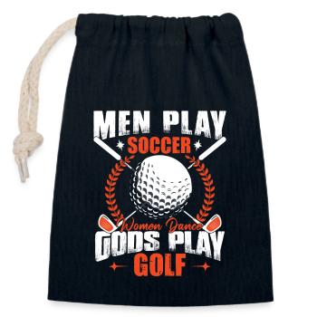 Gods Play Golf - Closable cotton gift bag (14x20cm) - navy - Front