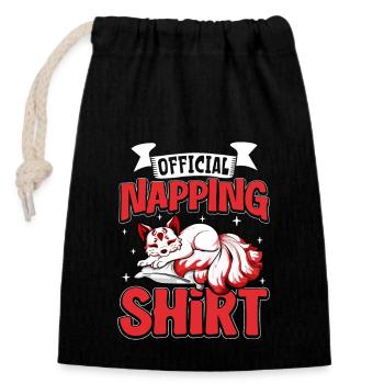 Offizielles Schlafshirt Kitsune - Verschließbarer Geschenkbeutel aus Baumwolle (14x20cm) - Schwarz - Vorne