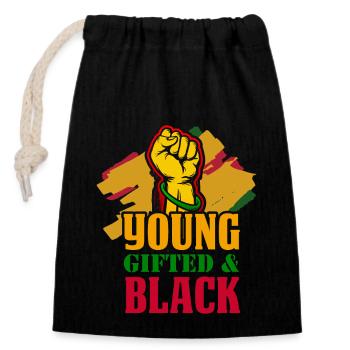 Black History Month Black History - Closable cotton gift bag (14x20cm) - black - Front