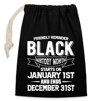Black History Month Black History - Closable cotton gift bag (14x20cm) - black - Front