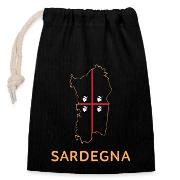 Sardinien Insel Mittelmeer Italien Urlaub - Verschließbarer Geschenkbeutel aus Baumwolle (14x20cm) - Schwarz - Vorne