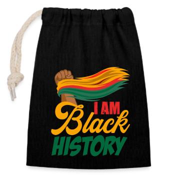 Black History Month Black History - Verschließbarer Geschenkbeutel aus Baumwolle (14x20cm) - Schwarz - Vorne