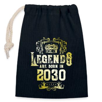 2030 Legends Birthday - Closable cotton gift bag (14x20cm) - navy - Front