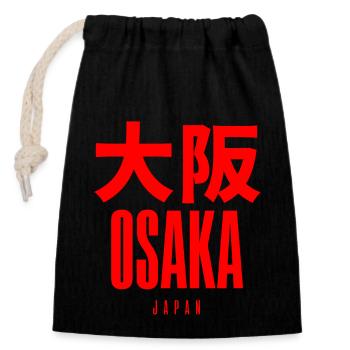 Osaka Japan - Verschließbarer Geschenkbeutel aus Baumwolle (14x20cm) - Schwarz - Vorne