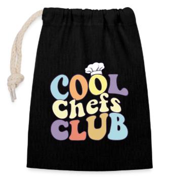 Cool Chefs Club Restaurant Culinary Arts Kitchen - Closable cotton gift bag (14x20cm) - black - Front