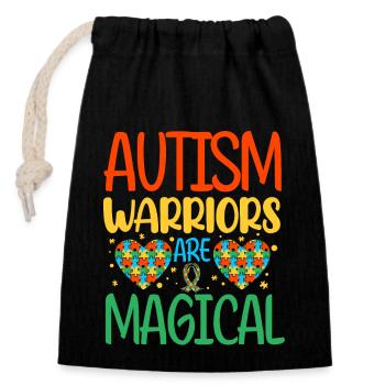 Autism Autistic - Closable cotton gift bag (14x20cm) - black - Front